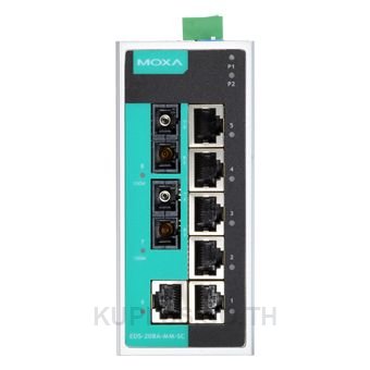Unmanaged Ethernet switch with 6 10/100BaseT(X) ports, and 2 100BaseFX multi-mode ports with SC connectors, -10?to?60Â°C operating?temperature