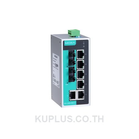 Unmanaged Ethernet switch with 6 10/100BaseT(X) ports, and 2 100BaseFX multi-mode ports with ST connectors, -40?to?75Â°C operating?temperature