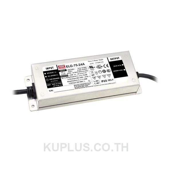 LED Driver (แหล่งจ่ายไฟสำหรับ LED) Mean Well ELG-75-12D2 75 W เอาต์พุต 12 V 5.0 A