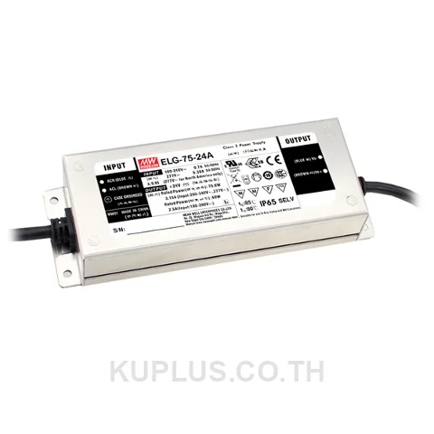 LED Driver (แหล่งจ่ายไฟสำหรับ LED) Mean Well ELG-75-24D2 76 W เอาต์พุต 12 - 24 V 3.15 A IP67