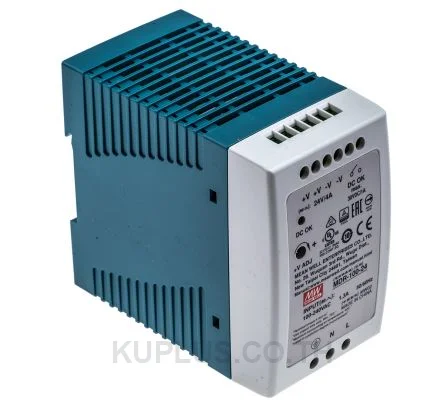 Mean Well MDR-100-24, DIN Rail Power Supply, 86%, 24V, 4A, 96W, Adjustable