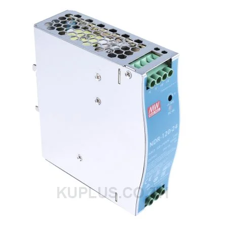 MOXA NDR-120-48, 120 W/2.5 A DIN-rail 48 VDC power supply, universal 90 to 264 VAC or 127 to 370 VDC input voltage, -20 to 70°C operating temperature