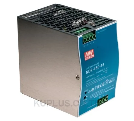 พาวเวอร์ซัพพลายเกาะราง (ติดรางปีกนก DIN) Mean Well NDR-480-48 480 W เอาต์พุต 48 V 10 A