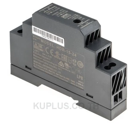 พาวเวอร์ซัพพลายเกาะราง (ติดรางปีกนก DIN) Mean Well HDR-15-24 15.2 W เอาต์พุต 24 V 630 mA