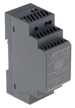 HDR-30-12, DIN Rail Power Supply, 88%, 12V, 2A, 24W, Adjustable
