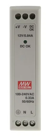 พาวเวอร์ซัพพลายเกาะราง (ติดรางปีกนก DIN) Mean Well MDR-10-12 10 W เอาต์พุต 12 V 840 mA