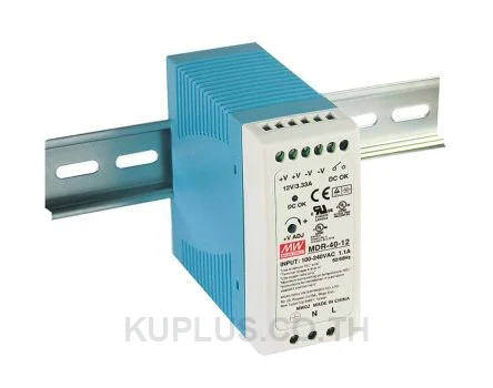 พาวเวอร์ซัพพลายเกาะราง (ติดรางปีกนก DIN) Mean Well MDR-40-48 39.8 W เอาต์พุต 48 V 830 mA