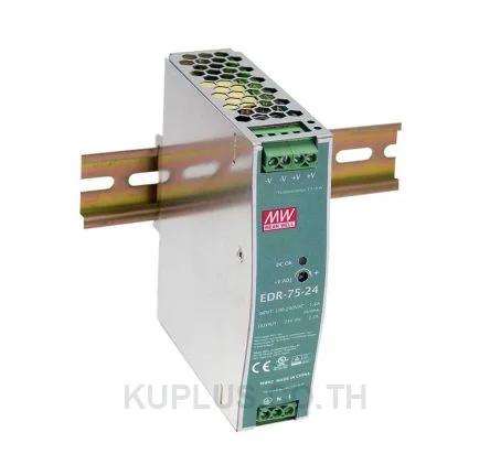 พาวเวอร์ซัพพลายเกาะราง (ติดรางปีกนก DIN) Mean Well EDR-75-24 75 W เอาต์พุต 24 V 3.2 A