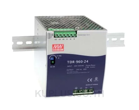 พาวเวอร์ซัพพลายเกาะราง (ติดรางปีกนก DIN) Mean Well TDR-960-24 960 W เอาต์พุต 24 V 40 A