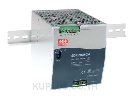 SDR-960-24, DIN Rail Power Supply, 94%, 24V, 40A, 960W, Adjustable