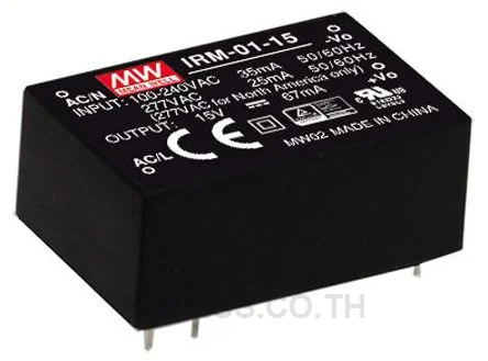 พาวเวอร์ซัพพลายติดลอย (แชสซี/โอเพนเฟรม) Mean Well IRM-01-15 1 W เอาต์พุต 15 V