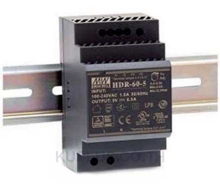 HDR-60-48, DIN Rail Power Supply, 91%, 48V, 1.25A, 60W, Adjustable
