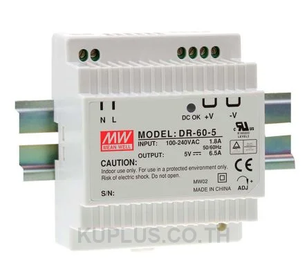 พาวเวอร์ซัพพลายเกาะราง (ติดรางปีกนก DIN) Mean Well DR-60-12 60 W