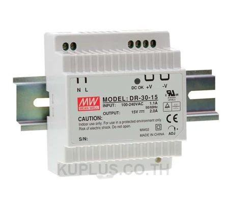 พาวเวอร์ซัพพลายเกาะราง (ติดรางปีกนก DIN) Mean Well DR-30-12 30 W