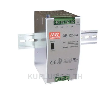 พาวเวอร์ซัพพลายเกาะราง (ติดรางปีกนก DIN) Mean Well DR-120-48 120 W เอาต์พุต 48 V 2.5 A