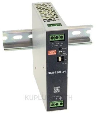 พาวเวอร์ซัพพลายเกาะราง (ติดรางปีกนก DIN) แบบบางพิเศษ (Ultra Slim) Mean Well XDR-120E-48 120 วัตต์ เอาต์พุต 48 VDC (ขั้วต่อแบบสกรู (Screw))