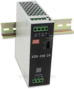 พาวเวอร์ซัพพลายเกาะราง (ติดรางปีกนก DIN) แบบบางพิเศษ (Ultra Slim) Mean Well XDR-240-48 240 วัตต์ เอาต์พุต 48 VDC (ขั้วต่อแบบสกรู (Screw))