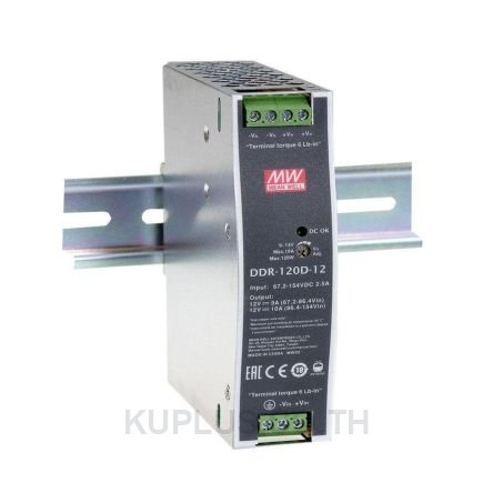 DDR-120B-12, DIN Rail Type DC-DC Converter, 16.8 - 33.6VDC, 12V, 10A, 120W