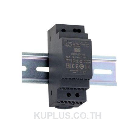 DDR-30L-12, DIN Rail Type DC-DC Converter, 89%, 12V, 2.5A, 30W, Adjustable