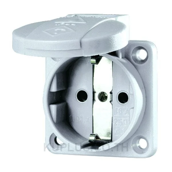 11030, เต้ารับ SCHUKO แบบติดตั้งบนแผง 16A 230V สีเทา IP54