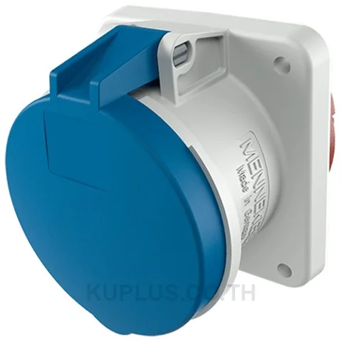 1261A Mennekes Panel Mounted Receptacle 63A 2P+E 230V IP44