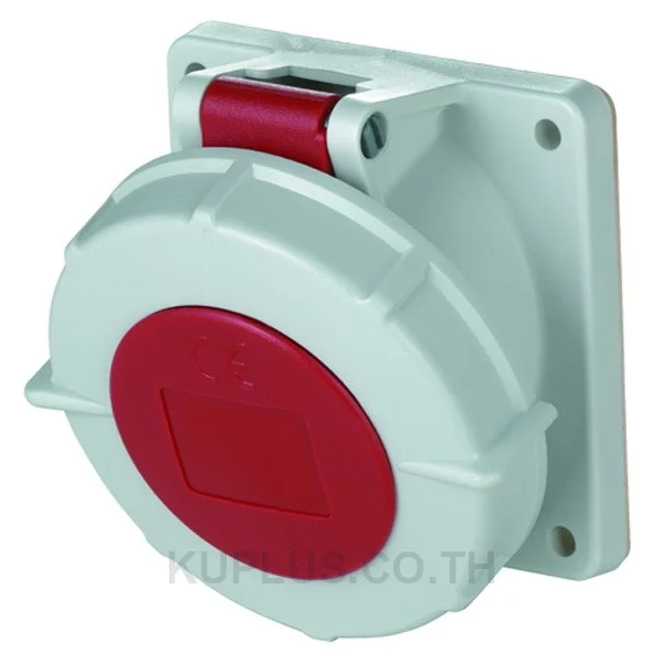 1704, เต้ารับติดแผง 16A 4P 400V IP67 แบบเอียง 20° พร้อม TwinCONTACT