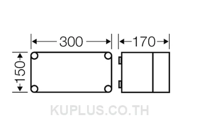 Mi 0101, ตู้พลาสติกไฟฟ้าฝาทึบ 150x300x170 mm IP 65