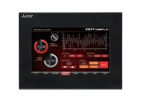 GOT simple seriese, 7inch WVGA, TFT color, 65536 colors,  Panel color black, 24V DC ,Memory for storage (ROM)  15MB,Ethernet, RS-232, RS-422/485