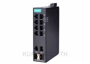 Unmanaged Gigabit Ethernet switch with 8 10/100BaseT(X) ports, 2 10/100/1000BaseT(X) or 100/1000BaseSFP ports, and -40 to 75Â°C operating temperature
