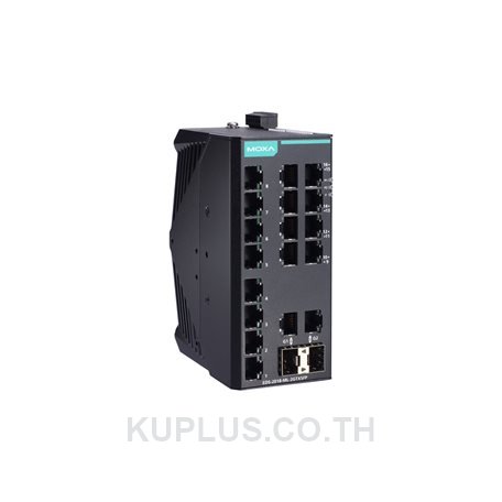 Unmanaged Gigabit Ethernet switch with 16 10/100BaseT(X) ports, 2 10/100/1000BaseT(X) or 100/1000BaseSFP ports, and -40 to 75Â°C operating temperature