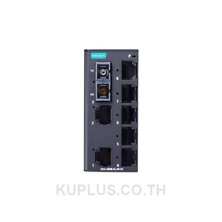 MOXA EDS-2008-EL-T, 8-Port Entry-level Unmanaged Switch, 8 Fast TP ports, -40 to 75°C