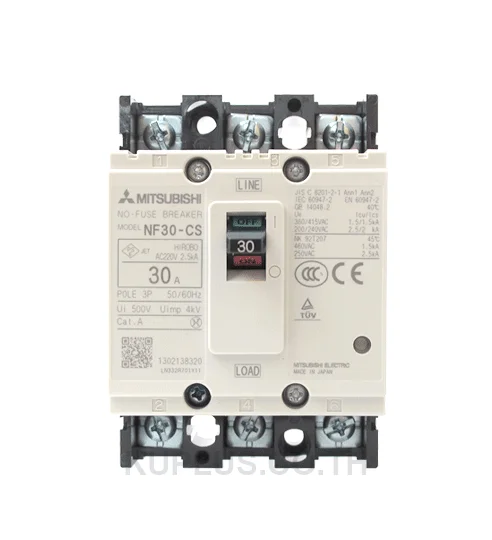 เบรกเกอร์ MCCB Mitsubishi NF30-CS 3P 15A พิกัดตัดกระแสลัดวงจร 1.5kA
