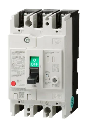 Mitsubishi Earth Leakage Circuit Breaker (ELCB) NV32-SVF, 3P, 15A, 100-440V, 30 mA sensitivity