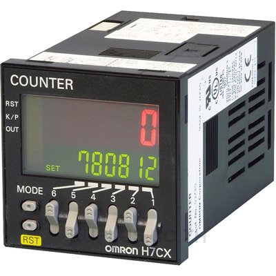 Counter, DIN48x48mm, IP66, 6 preset & 6 actual count digits, multifunction: 1-stage/2-stage/total/batch/ dual/tachometer, 2x 100mA 30VDC NPN transistor outputs, 12-24VDC/24VAC supply, 12 VDC aux supply, includes color change display function