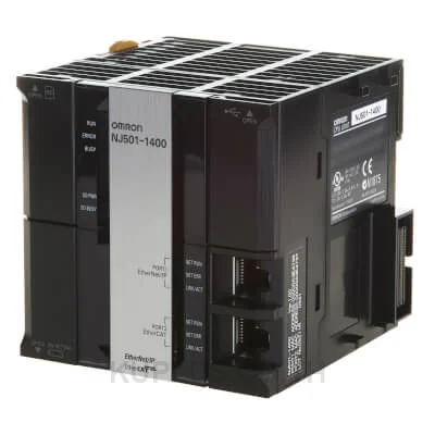 Sysmac NJ5 CPU, 20 mB memory, built-in EtherCAT (16 servo axes, in total 192 EtherCAT nodes) and EtherNet/IP