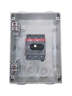 OTP63B3M, สวิตช์ตัดตอน (Switch Disconnector) พร้อมกล่องพลาสติก ABB ซีรีส์ OTP 3 โพล 80A (690VAC AC-22A) / 75A (415VAC AC-23A) IP65