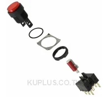 สวิตช์ปุ่มกด/ไพลอตแลมป์ OMRON A165L-TRM-24-1 SPDT 125 V 5 A