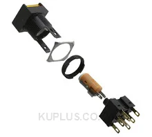 สวิตช์ปุ่มกด/ไพลอตแลมป์ OMRON A16L-AYM-12-2 DPDT 125 V 5 A