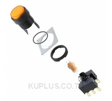 สวิตช์ปุ่มกด/ไพลอตแลมป์ OMRON A16L-TYM-12D-2 DPDT 125 V 5 A