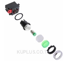 สวิตช์ปุ่มกด/ไพลอตแลมป์ OMRON A22RL-TG-24A-10A SPST-NO 120 V 10 A