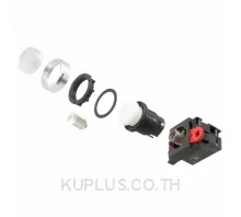 สวิตช์ปุ่มกด/ไพลอตแลมป์ OMRON A22RL-TW-24A-10A SPST-NO 120 V 10 A