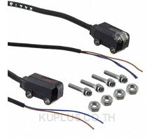 Photoelectric sensor, through-beam, miniature, side view, 300mm, PNP, D-on, 2m cable, M2 mounting