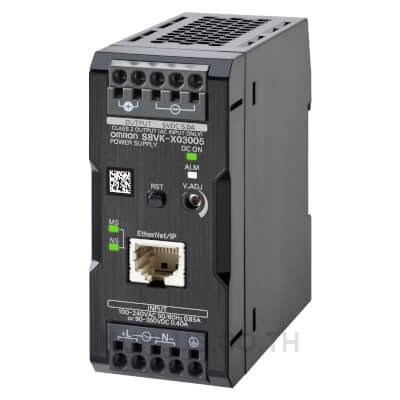 Case model, Coationg, Input: 100 to 240 VAC, Power rating 30 W, Output: 5 VDC, Terminal blocks (Push-In Plus Terminal Block), Communications: Yes (EtherNet/IP, Modbus TCP), Parallel operation, Harmonic current emissions