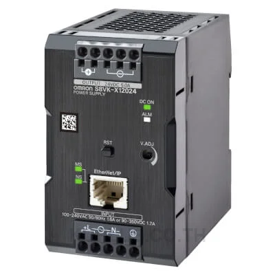 Case model, Coationg, Input: 100 to 240 VAC, Power rating 120 W, Output: 24 VDC, Terminal blocks (Push-In Plus Terminal Block), Communications: Yes (EtherNet/IP, Modbus TCP), Parallel operation, Harmonic current emissions