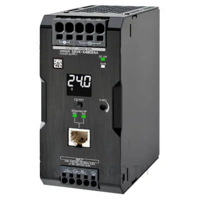Case model, Coationg, Input: 100 to 240 VAC, Power rating 480 W, Output: 24 VDC, Terminal blocks (Push-In Plus Terminal Block), Communications: Yes (EtherNet/IP, Modbus TCP), Total run time monitor output, Parallel operation, Harmonic current emissions
