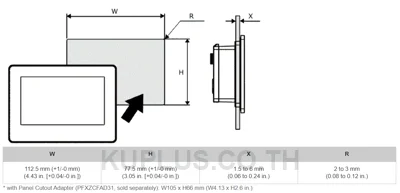 PFXGP4115T3D ; Display type. TFT Color LCD ; Display size. 4.3" Wide ; Resolution. 480 x 272 pixels ; Effective display area. W95 x H53.9 mm [W3.74 x H2.12 in.].