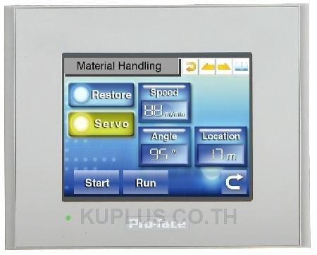 3.5-inch TFT, 65,536 colors, QVGA 320 x 240 pixels, Analog Touch Panel, COM I/F x 2, USB A/mini-B I/F x 1 each, Secondary Back-up Battery, DC24V