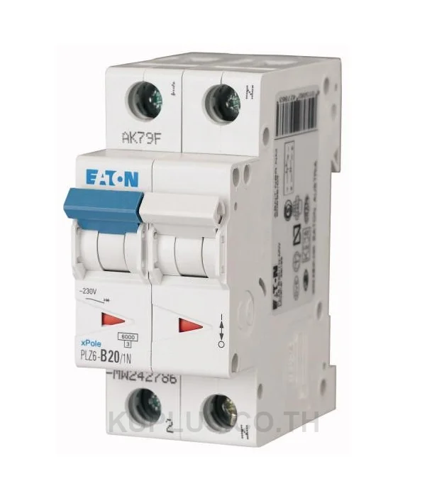 เซอร์กิตเบรกเกอร์ขนาดเล็ก (MCB) EATON PLS6-C63/1N 3+N โพล 63 A Curve C 6 kA