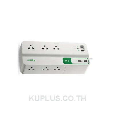 APC อุปกรณ์รางปลั๊กกันไฟกระชาก รุ่น PMS63U-TH Performance SurgeArrest 6 Outlet 3 Meter Cord with 5V, 2.4A 2 Port USB Charger 230V (เต้าเสียบ 6 ช่อง สายไฟยาว 3 เมตร USB 2 พอร์ต)