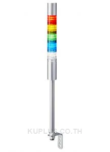 LR LED Pre-Configured Beacon Tower With Buzzer, 5 Light Elements, Amber, Blue, Green, Red, White, 24 V dc